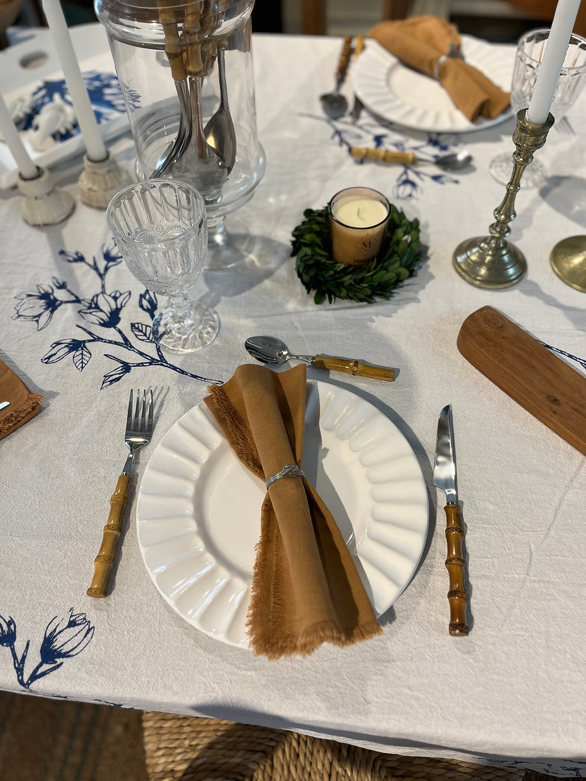 Set de cubiertos bamboo Dorados