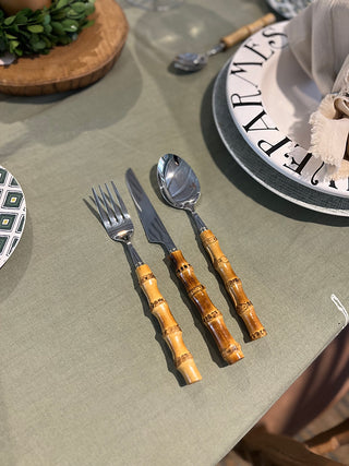 Set de cubiertos bamboo Dorados