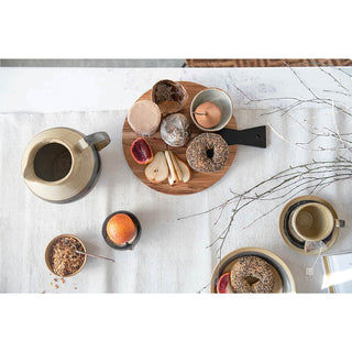 Round table with black handle