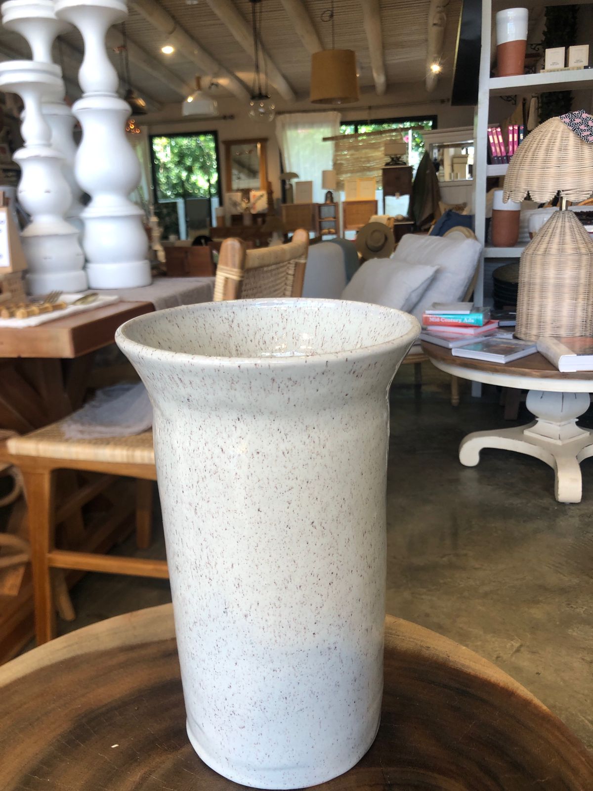 Gray stoneware vase