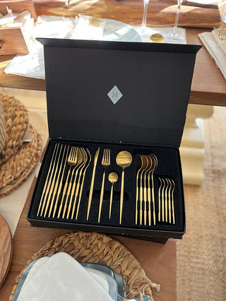 Gold GOA cutlery set for 6 people