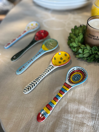 cucharas de ceramica pintadas