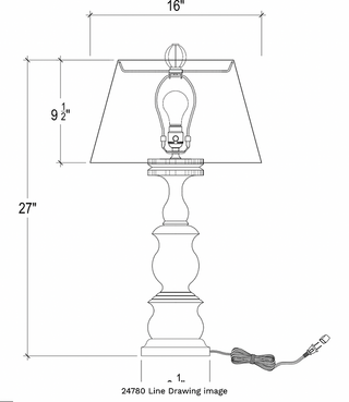 Bobeche table lamp