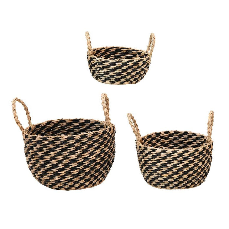 Baskets with handles - set of 3