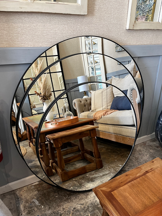 Round iron mirror 70cm