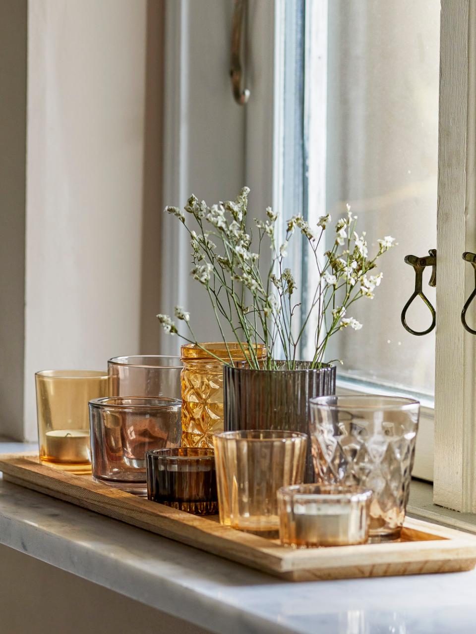 Bandeja Sanga con portavelas